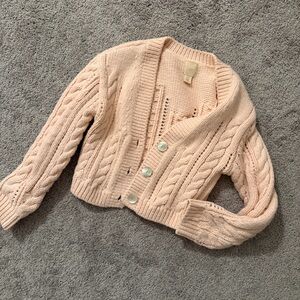 H&M Pink Cable Knit Cardigan